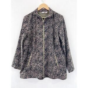 Chico's Zenergy Printed Anorak Jacket sz 12  Camo Animal Print Neema UPF